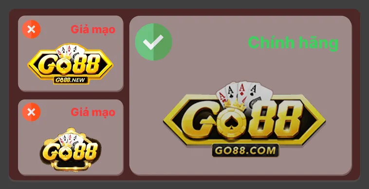 Phân biệt thật giả sảnh logo Go88 tránh bị lừa gạt.