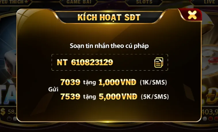 Kích hoạt tài khoản bằng số điện thoại - xác nhận chính chủ.